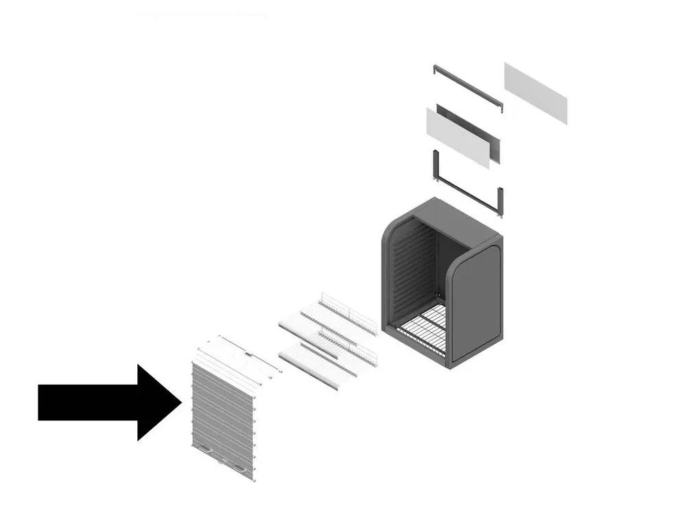 Gorrie RCP 30" Replacement Roll Top Door Kit w/SS handles.